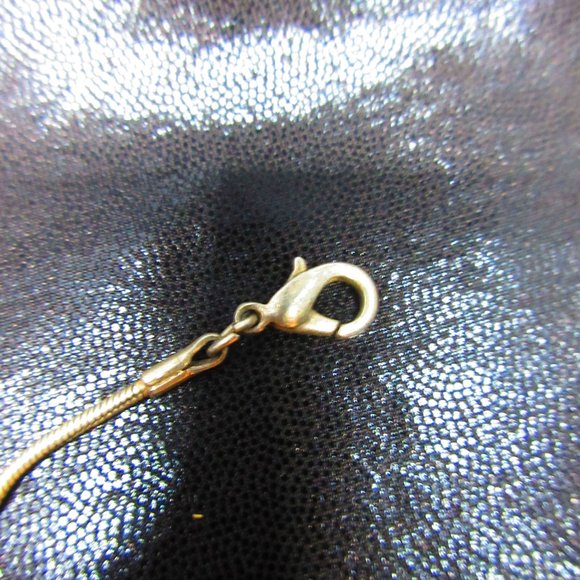 Adjustable Silver Necklace With Blue Turquoise Glass Inspired Focal Piece - Picture 4 of 6